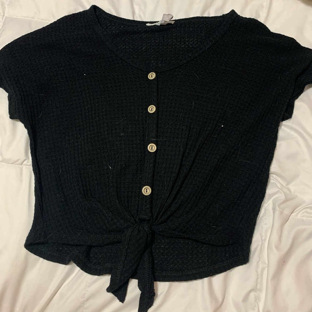 Sienna Sky Button Down Cropped T-shirt